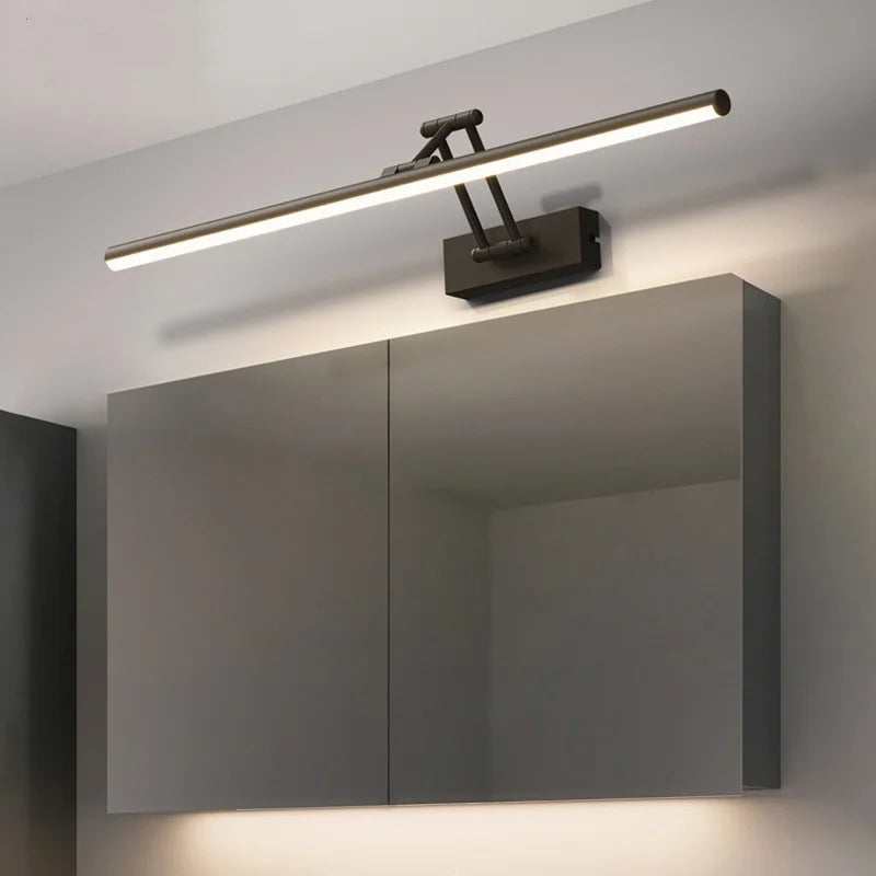 Edge verstelbare lineaire wandlamp, metaal/acryl, zwart/wit, slaapkamer