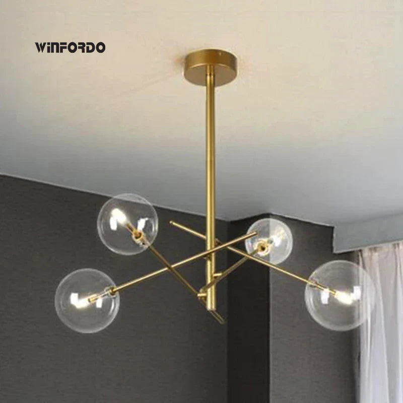 winfordo globe led hanglamp met glazen bubbels voor decoratie