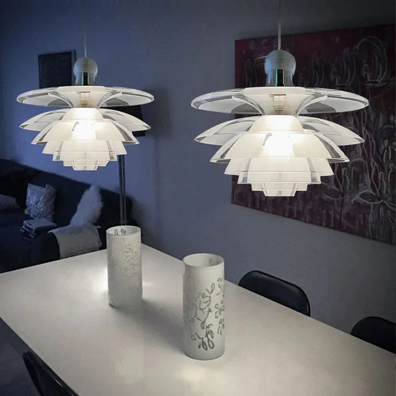 Nordische glazen kroonluchter, schitterend chic