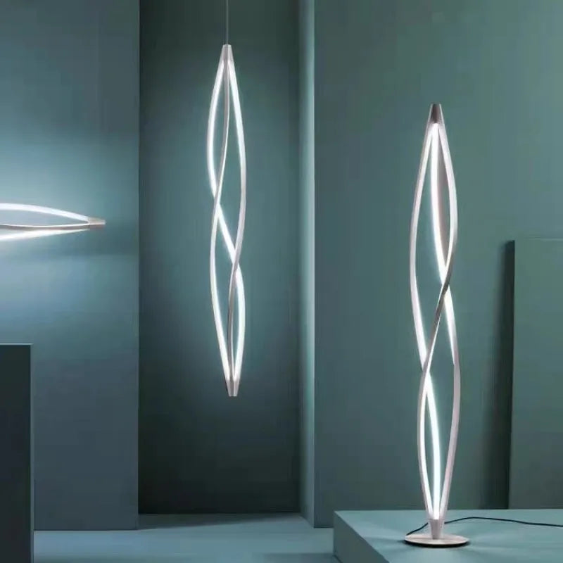 moderne led-spiraal kroonluchter voor hotelreceptiehal