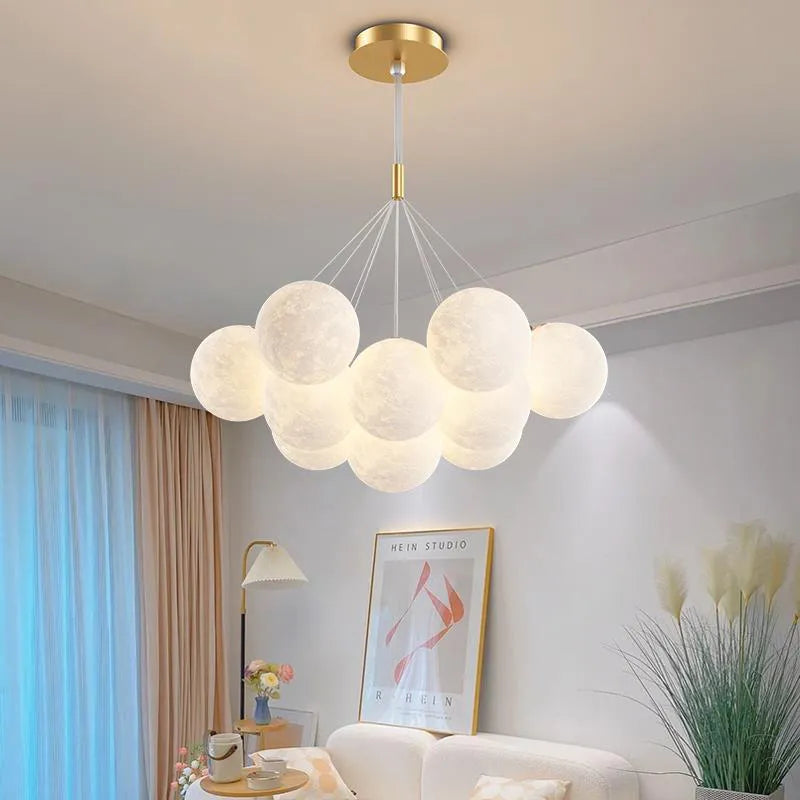 Lune Lustre Lampen Bulle Lampenkroon Licht voor Woonkamer Kinderkamer Kamer Hanglampen Goud Zwart G9 Lamp AC220V