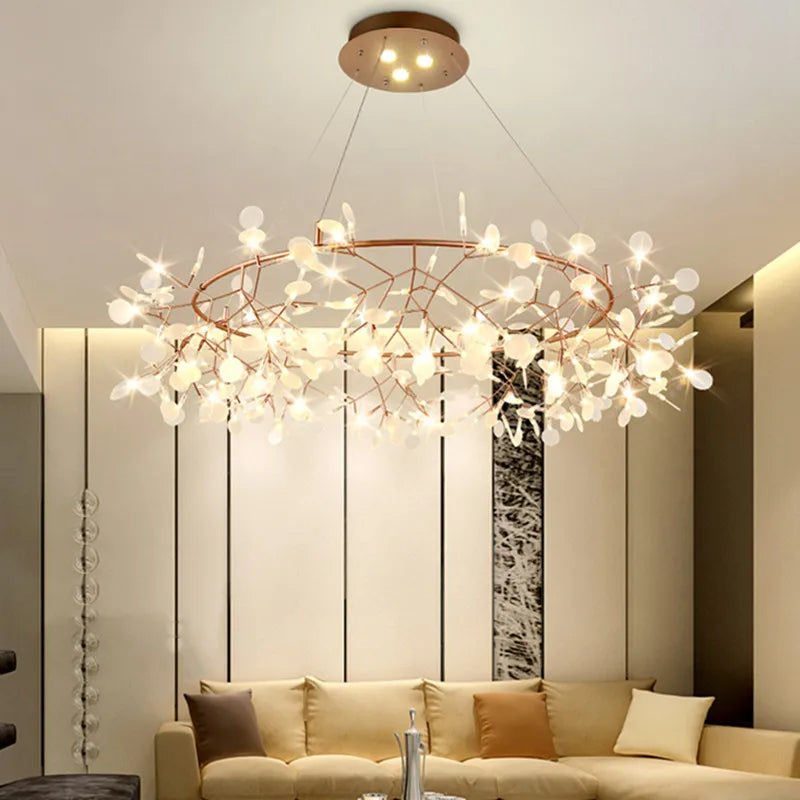 moderne led-kroonluchter met ronde takken voor hanglamp