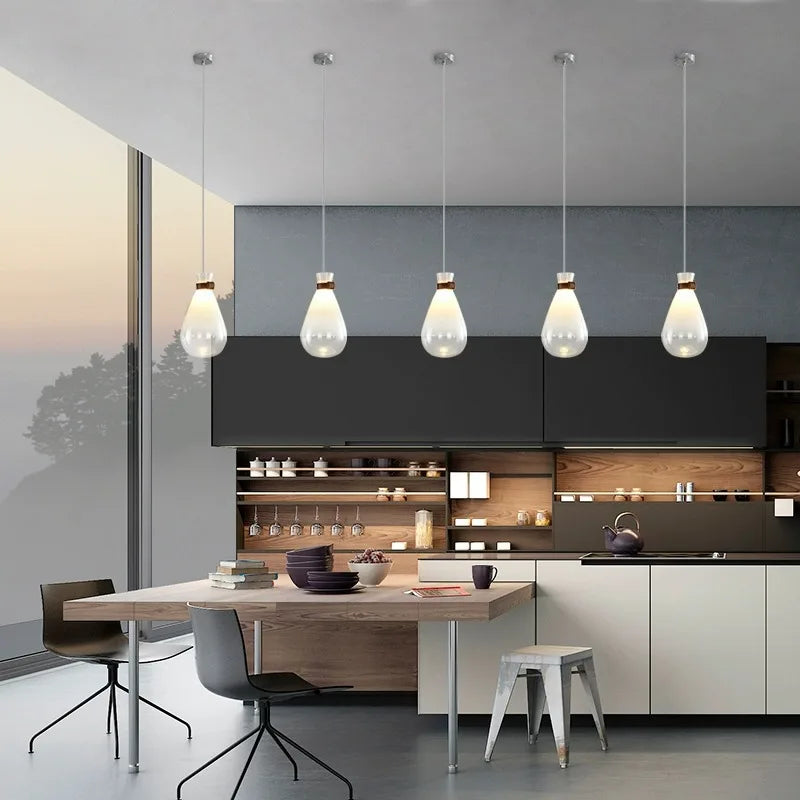 Moderne verlichte glazen kroonluchter