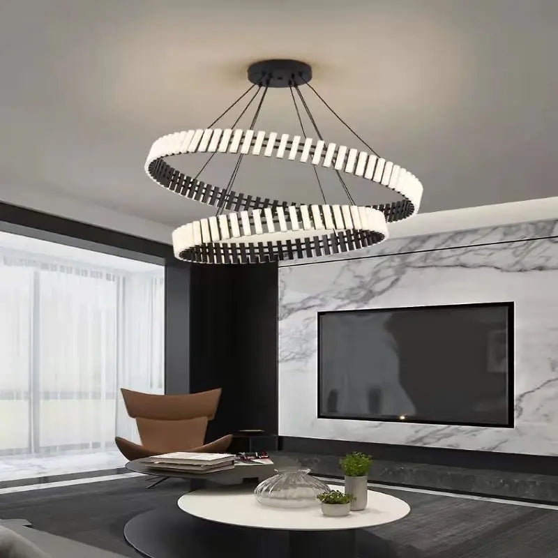 minimalistische postmoderne duplex led-kroonluchter met ringen voor interieur