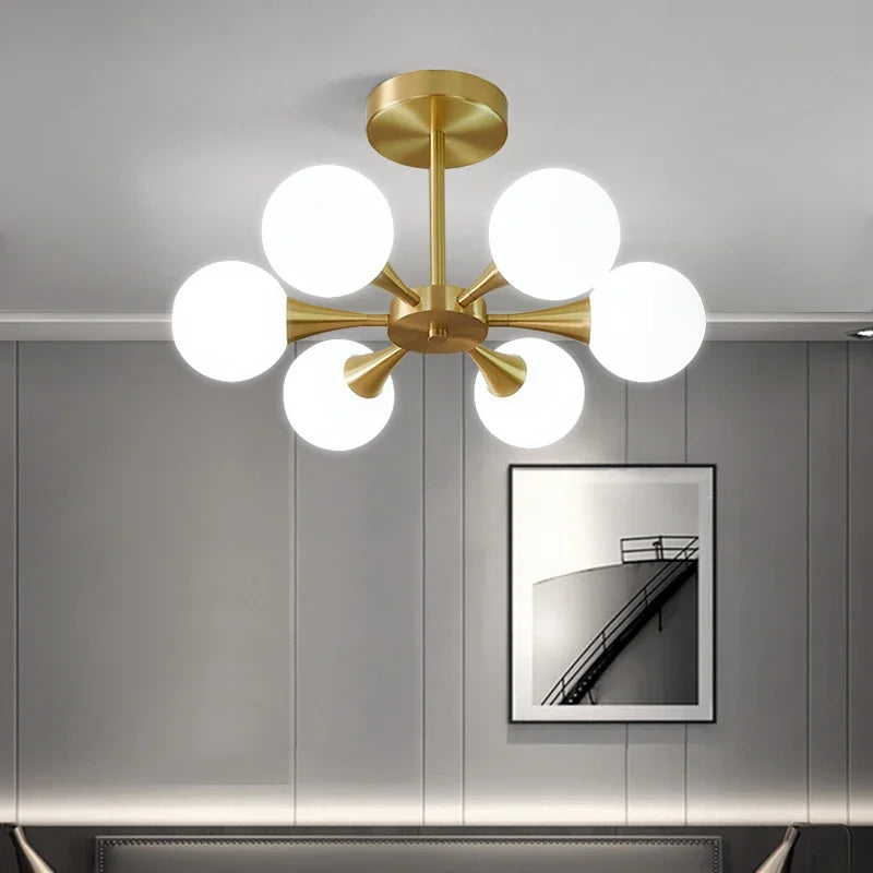noordse kroonluchter van wit glas voor binnenverlichting