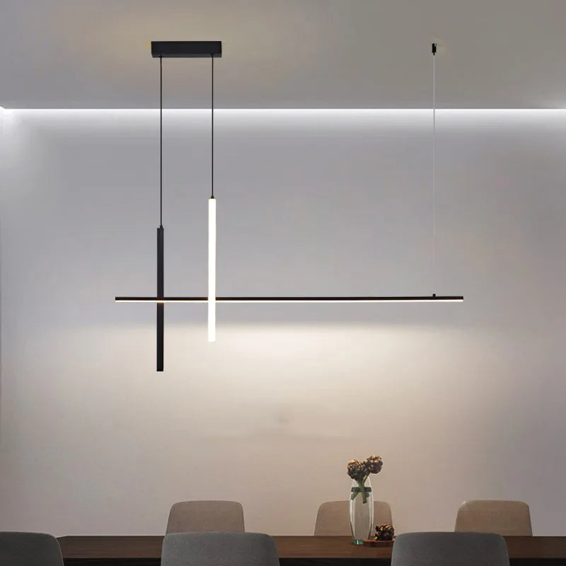 Minimalistische zwarte LED-hanglamp design