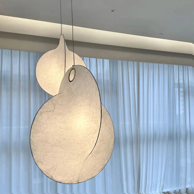 nordieke zijden led-kroonluchter wabi sabi, hangend voor huisdecoratie