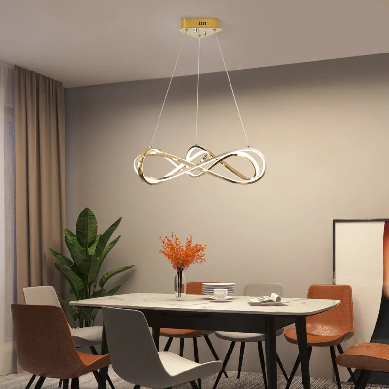 moderne led lampenkroon met afstandsbediening elegant en gebogen design
