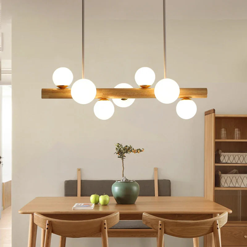 Houten kroonluchter hangverlichting moderne minimalistische stijl