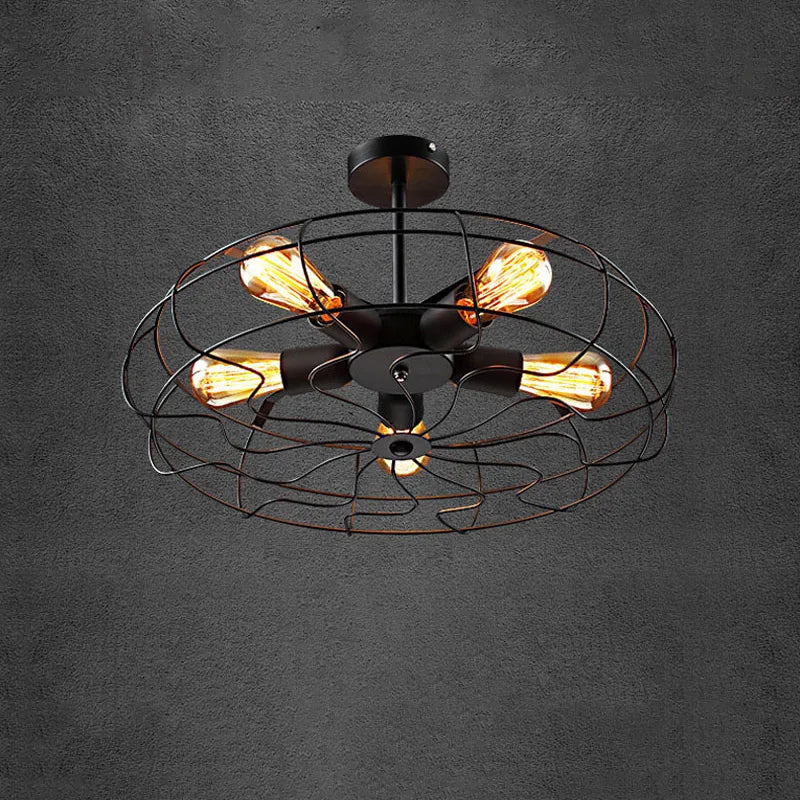 retro loft plafondventilator hanglamp verlichting lampenkroonluchter