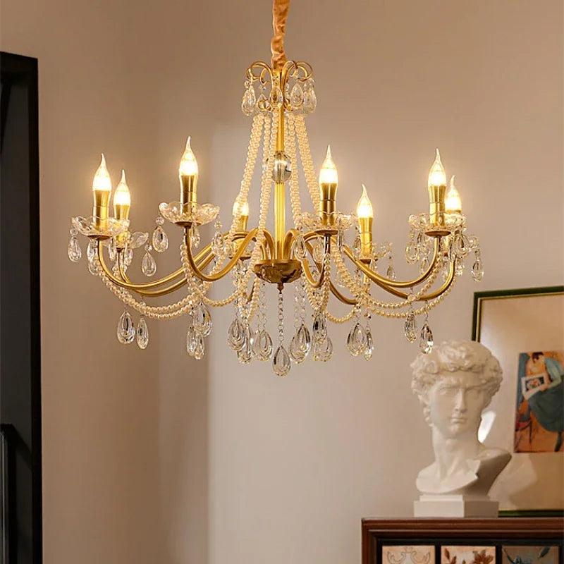 luxe kristallen kroonluchter met led-kaarsensimulatie