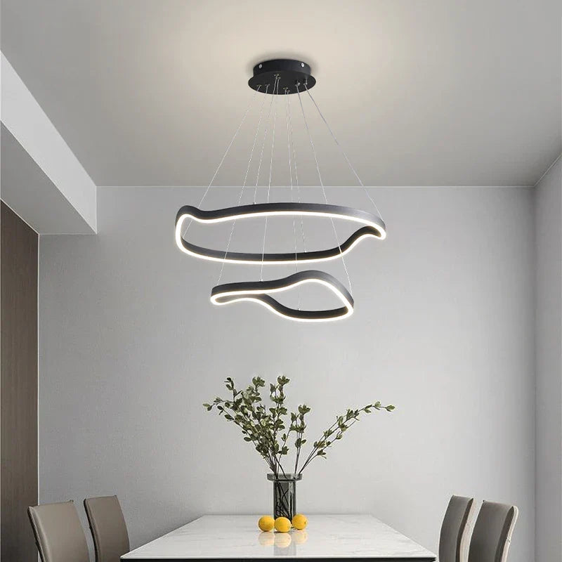kroonluchter met vervormde ringen design panochas voor binnen