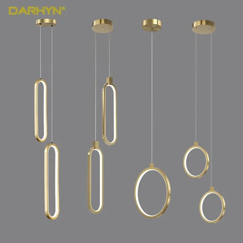 Moderne minimalistische LED hanglamp kroonluchter voor slaapkamer restaurant woonkamer goud zwart hanglamp decoratie kroonluchter