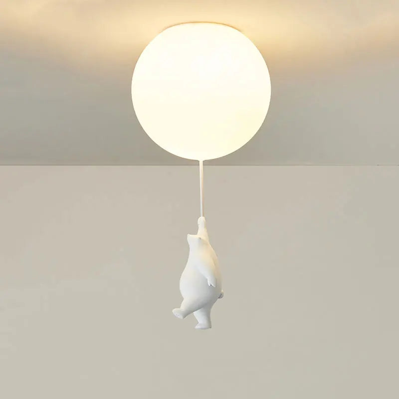 Fateh – Moderne Ballon Hanglamp / Plafondlamp van Hars en Acryl voor Slaapkamer