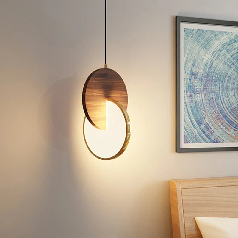 massief houten noordelijke kroonluchter in moderne Chinese stijl