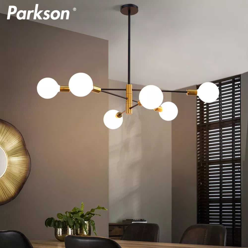 Moderne Noordse zwarte Spoutnik LED kroonluchter binnenverlichting voor slaapkamer woonkamer eetkamer huisdecoratie plafondlamp
