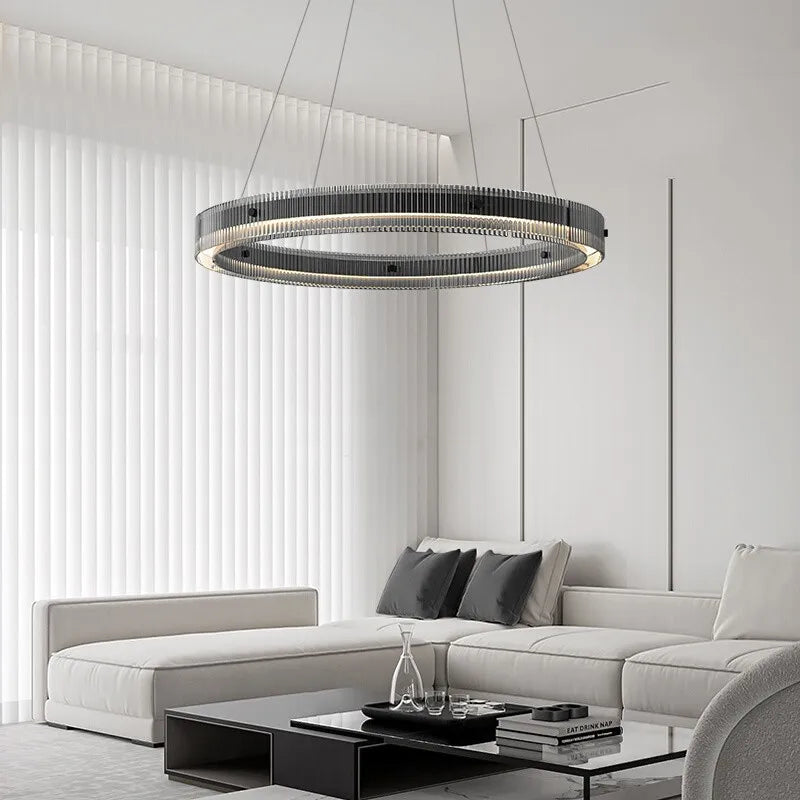 led-lampenkroonluchter met ring noordse design Italiaanse moderne stijl