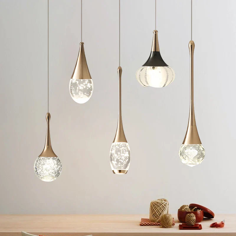 luxe kristallen bedlamp met enkele kop hangend