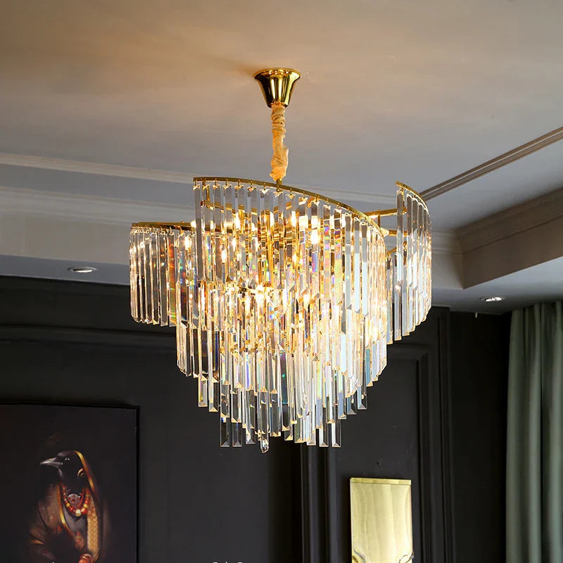 luxe kristallen spiraalvormige postmoderne decoratieve kroonluchter
