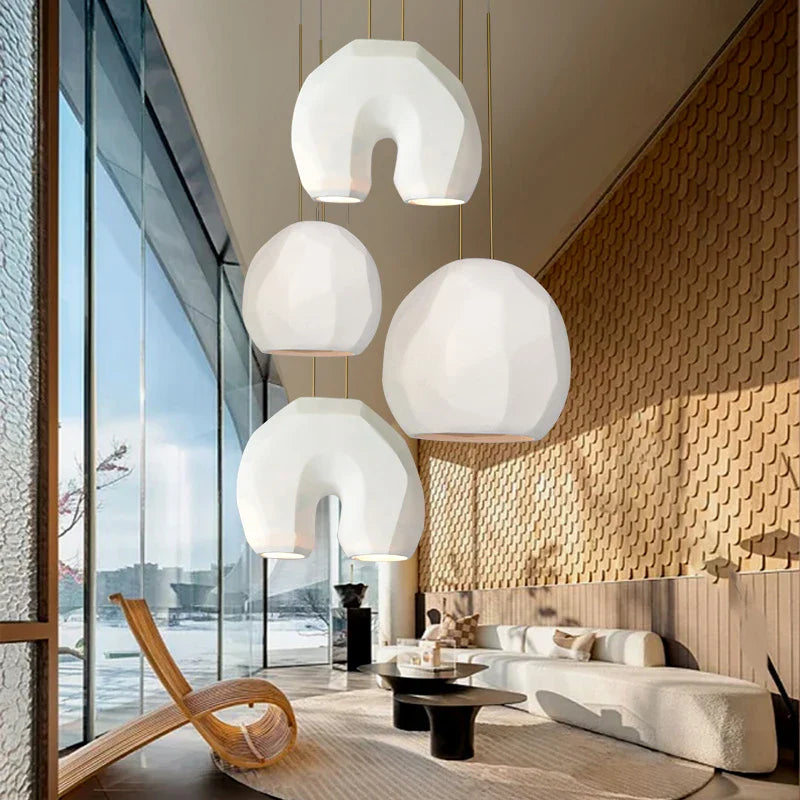 moderne u-vormige design hanglamp van hars voor studieverlichting