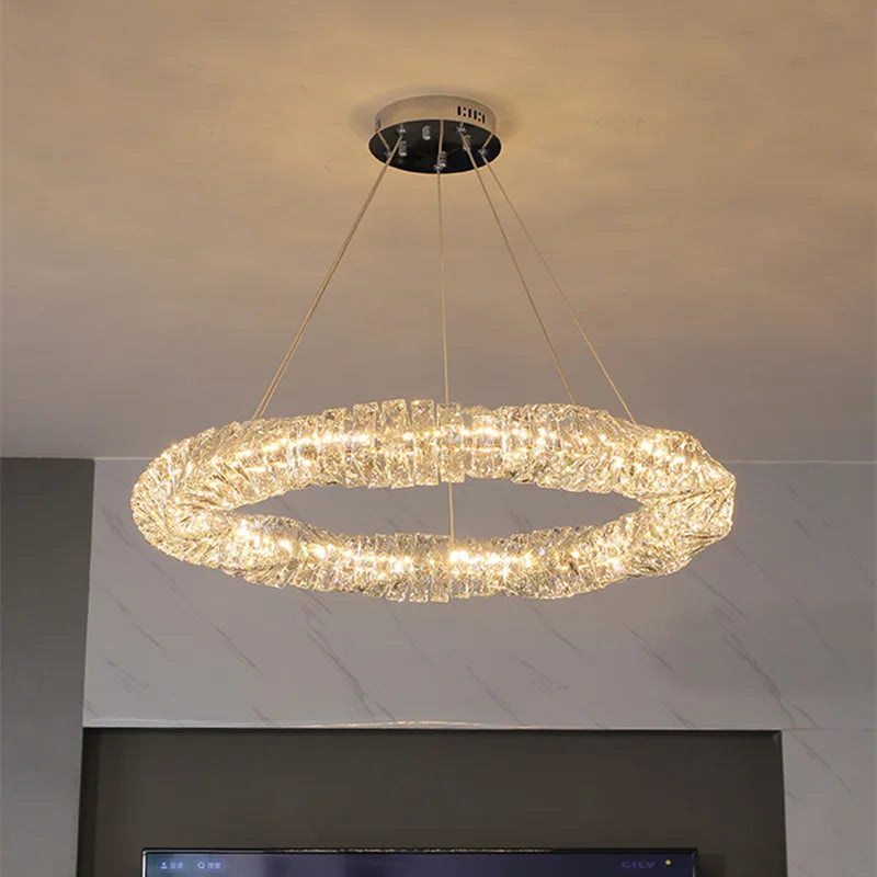 Moderne hanglamp van K9 kristal met dimbare afstandsbediening