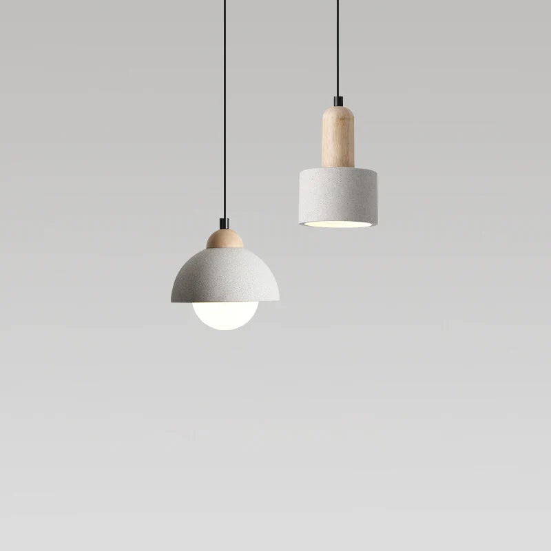 Cement kroonluchter in Japanse wabi-sabi stijl, minimalistisch Scandinavisch design