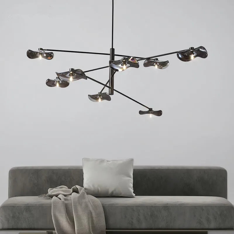 lampenkroonluchter in glas hanglamp met metalen fitting g4 hoogte verstelbaar