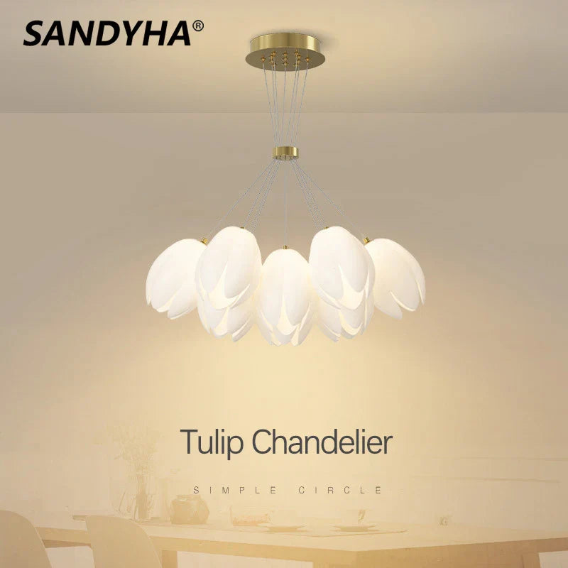 moderne tulpenvormige sandyha led-hanglamp lampara soffitto