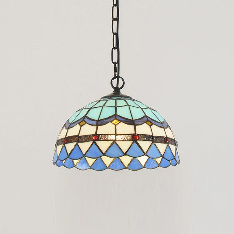 retro getinte glazen kroonluchter in mediterrane stijl voor restaurant en hal