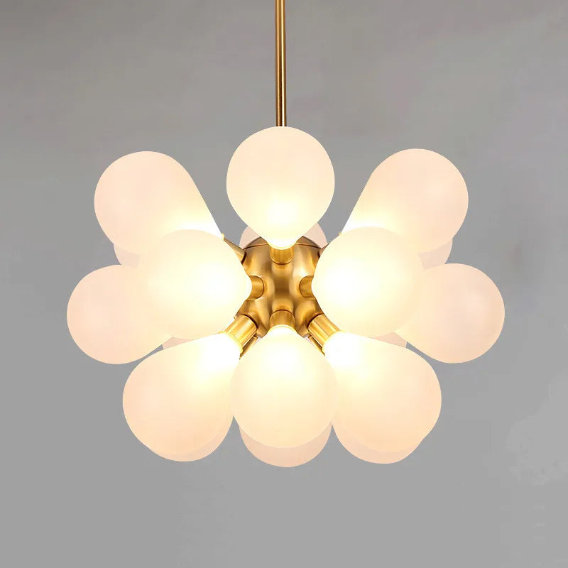 Noordse glazen bol led kroonluchter huisdecoratie hanglamp