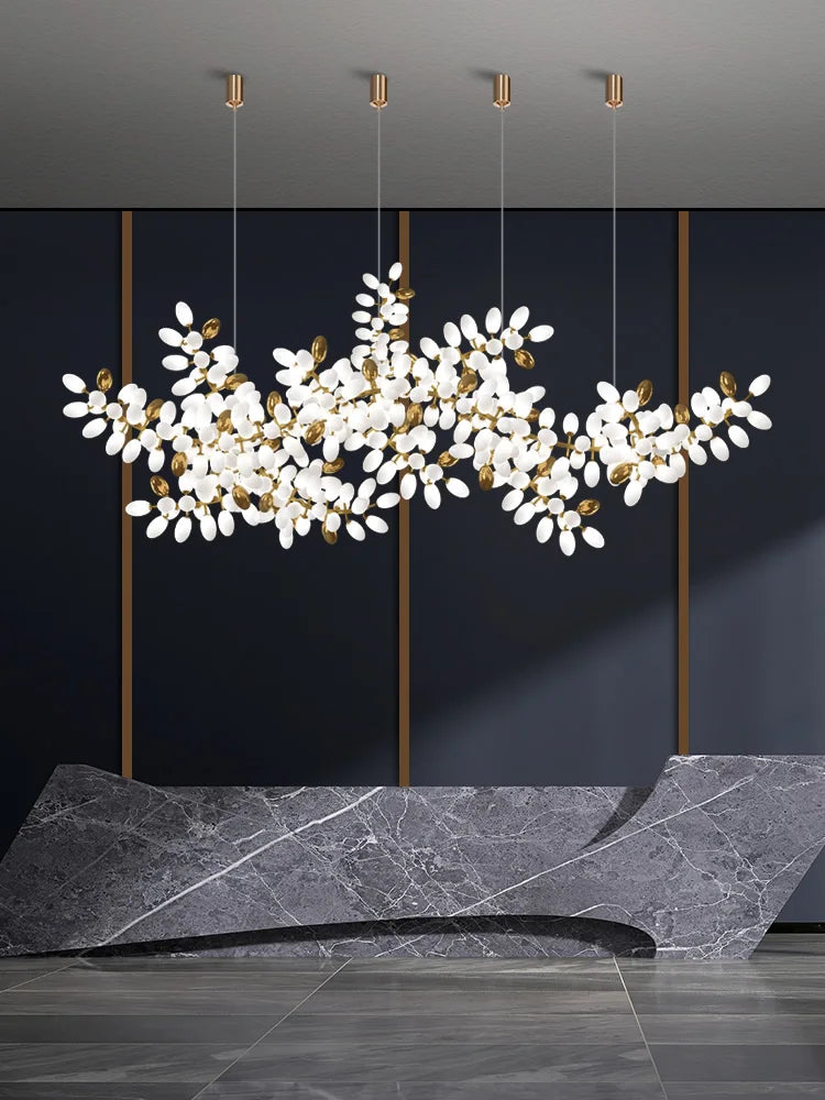 luxe postmoderne witte glazen kroonluchter