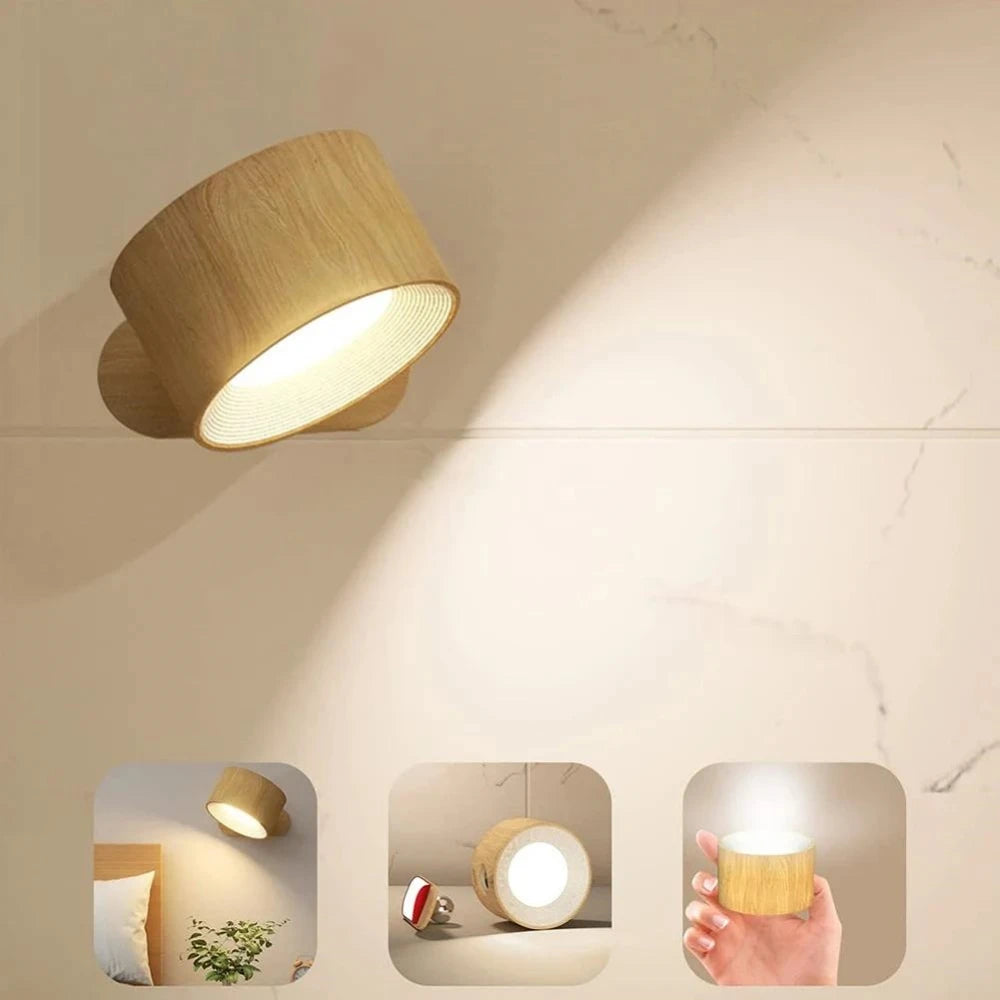 ASRTD LED wandlamp met touch en afstandsbediening, draadloos, magnetische montage, voor slaapkamer, leeslamp (Kleur: Zwart (afstandsbediening), Grootte: 0-5W)