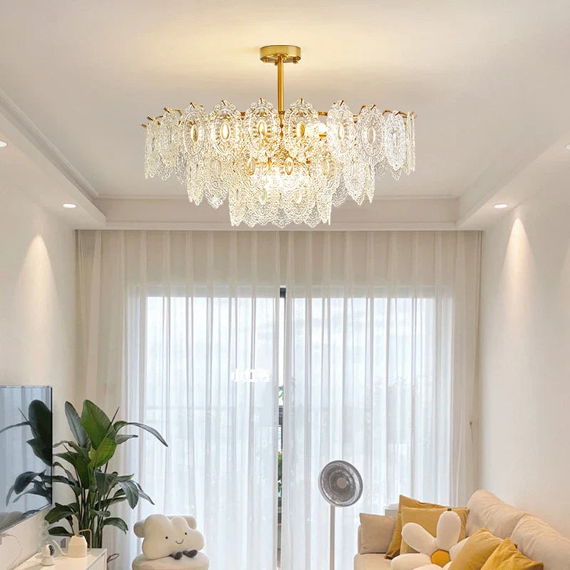 luxe stijl glazen lampenkroon voor elegante binnenruimte