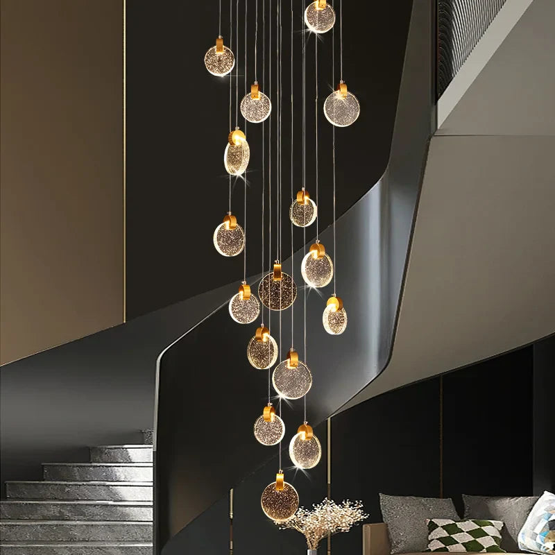 moderne led-kroonluchter voor trap en duplex interieur