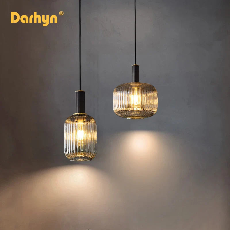 retro led-hanglamp van glas voor binnenhuisdecoratie