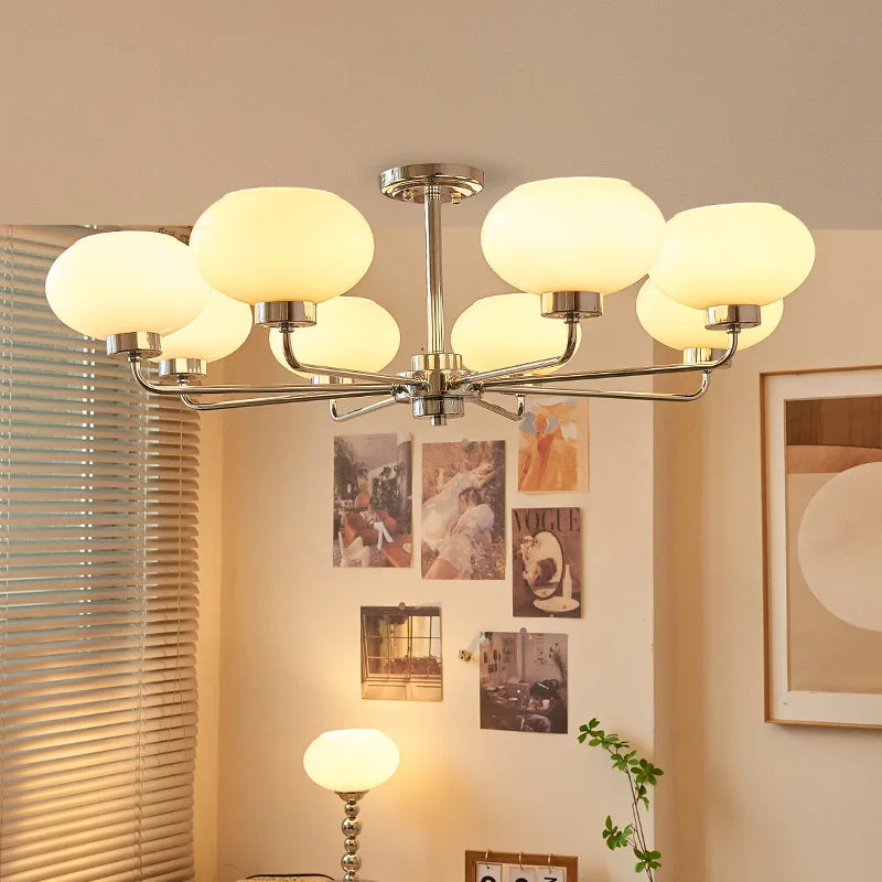 moderne Bauhaus glazen kroonluchter voor Noordse woonkamer