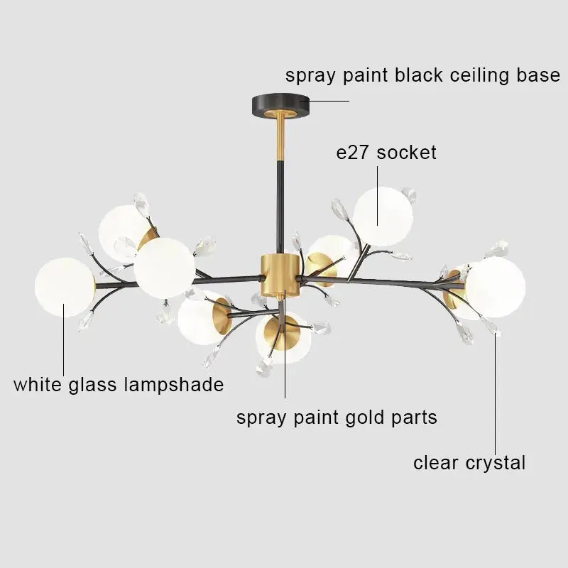 Noordse kristallen led-kroonluchter voor modern interieur