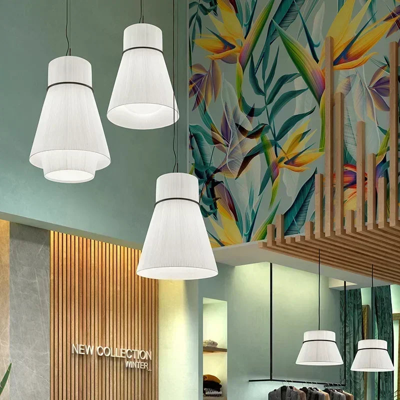 moderne noordse plafondlamp van stof voor minimalistische binnenhuisdecoratie