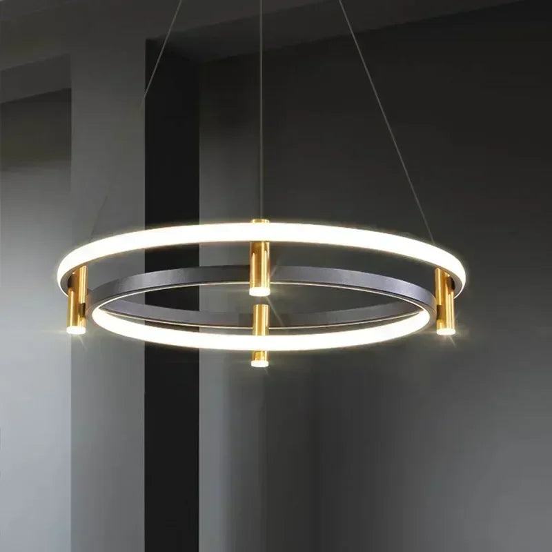 moderne ringvormige kroonluchter met decoratieve led-verlichting