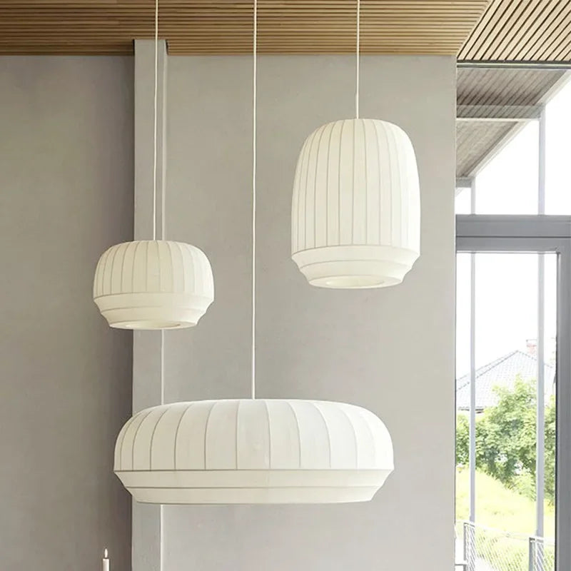 minimalistische hanglampen van rekbare stof in Scandinavische stijl voor cafés