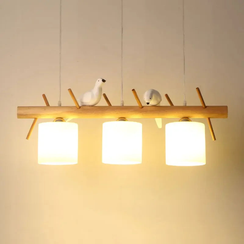 Lichtgevend Scandinavisch houten design hanglamp