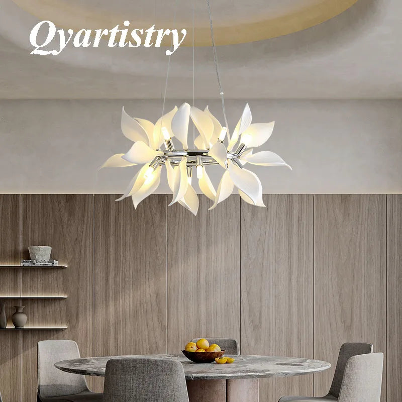 moderne luxe kroonluchter van keramische bloembladen voor winkelgebruik