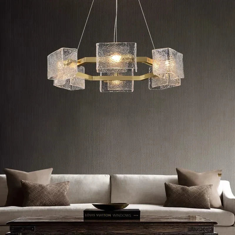Moderne transparante vloeiende LED hanglamp