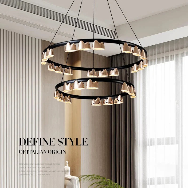 ronde led-lamp met wandbediening of afstandsbediening postmodern