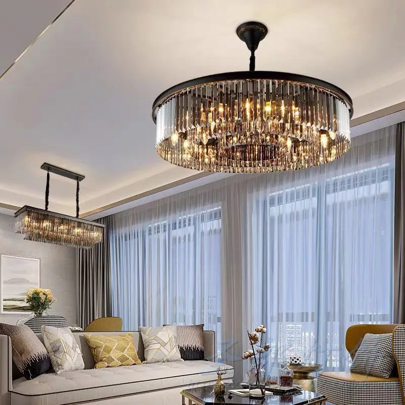 moderne Amerikaanse led-kristallen kroonluchter voor woonkamer, eetkamer, villa, hanglamp, slaapkamer, plafondlamp, huisdecoratie kroonluchter