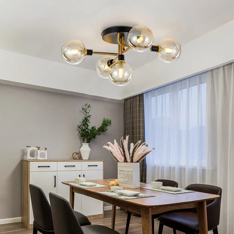 Elegante hangende glazen LED-kroonluchter