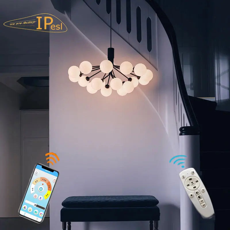 Grote droomachtige glazen hanglamp.