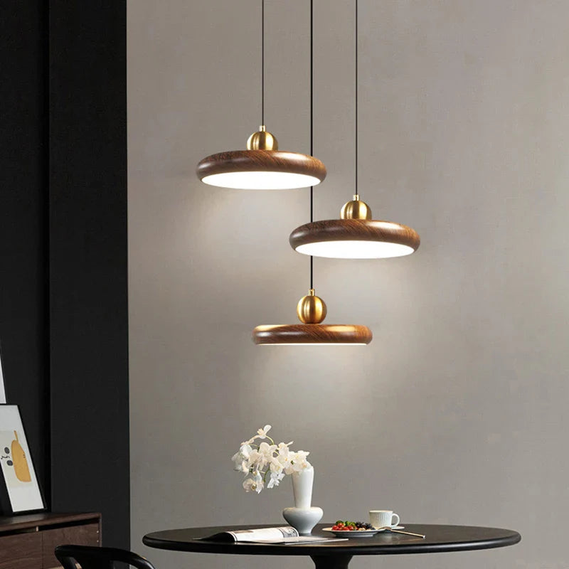 ijzeren hanglamp met houtnerfimitatie, hanglampen