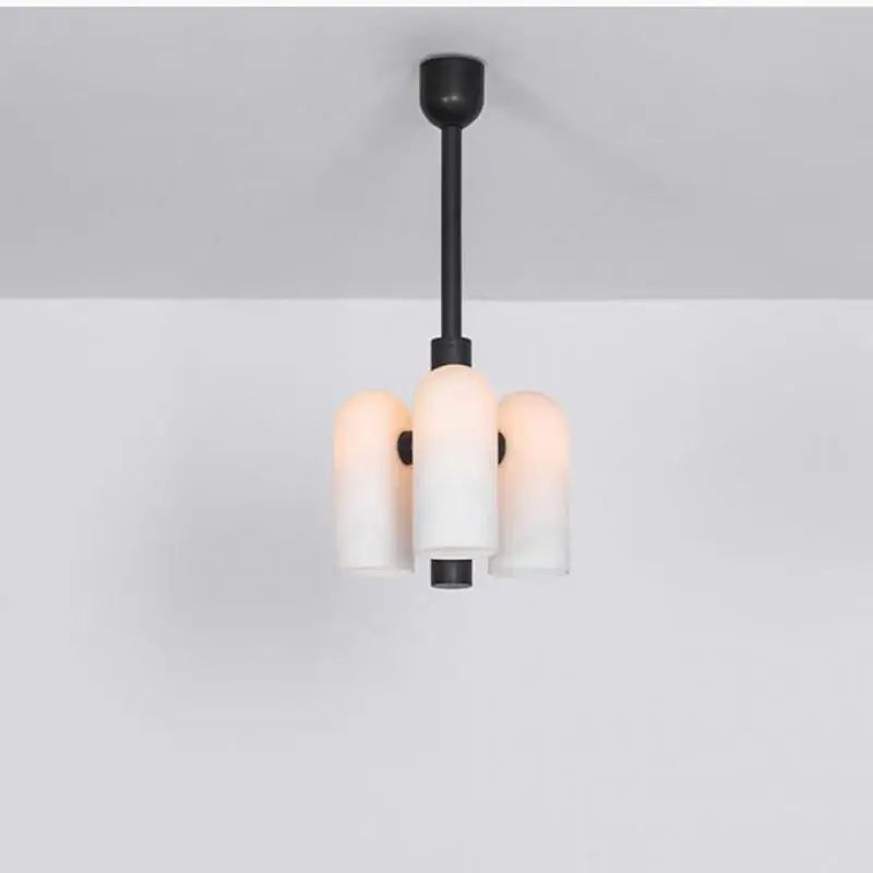 melkwit glazen kroonluchter, moderne elegante hanglamp