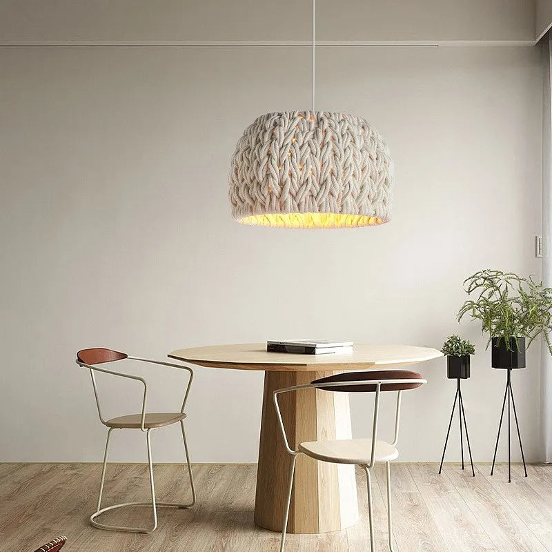 noordelijke wabi sabi gebreide touw minimalistische led kroonluchter